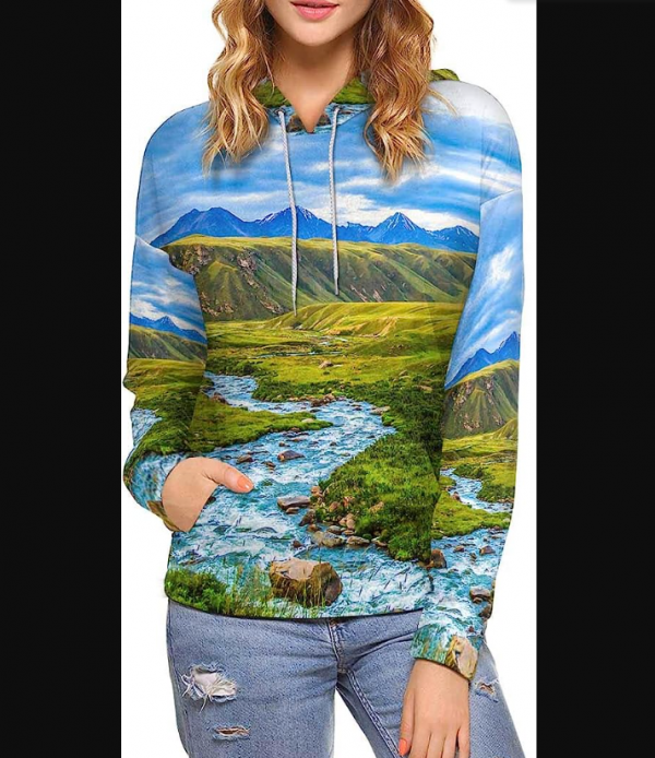 Hoodie dengan gambar alam dan pemandangan